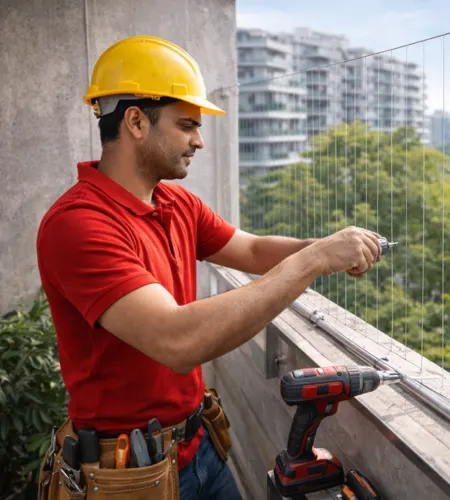 on time safety net service company delhi ncr most trusted safety net company invisible safety grill for windows and balconies service page image one